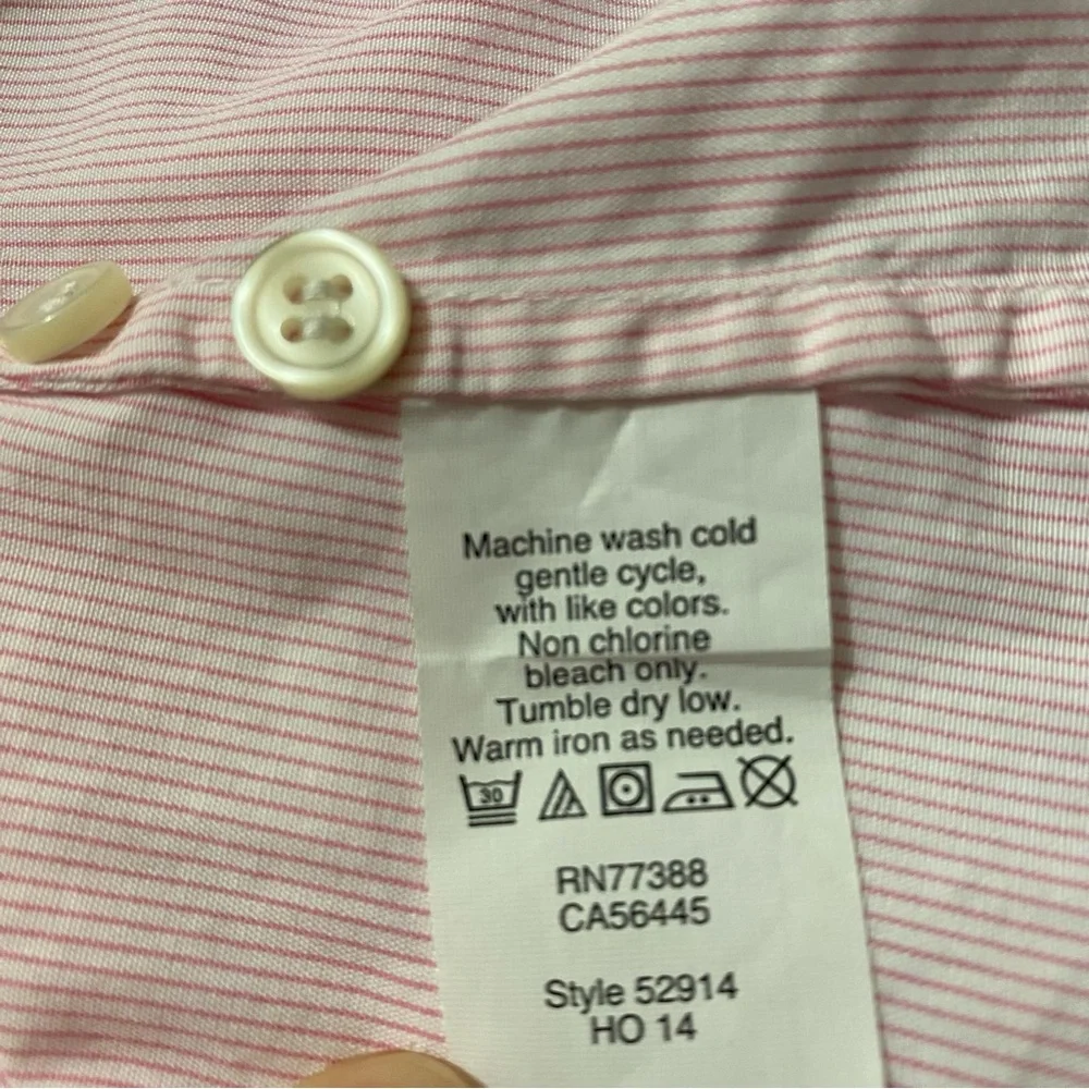 Haberdashery J. Crew 100% Cotton Pink Stripes Collar Button Up Shirts, S - Picture 6 of 8